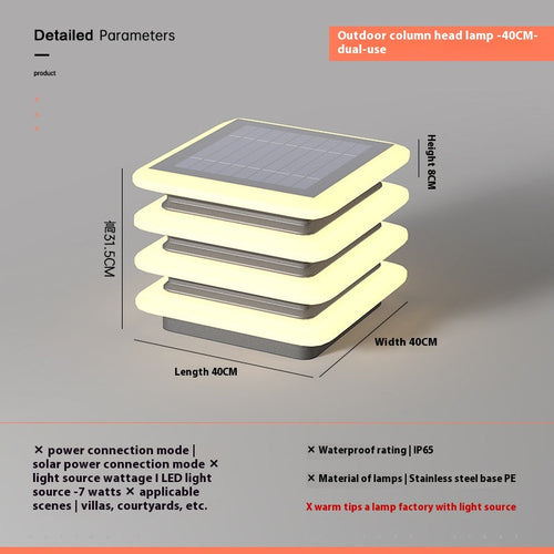 Sunshine Post Light Exterior Water-Resistant Wall Fixture