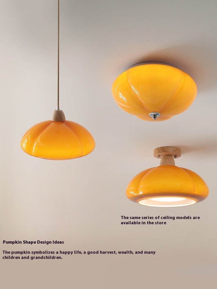 Vintage Wooden Carved Gourd Light Fixture