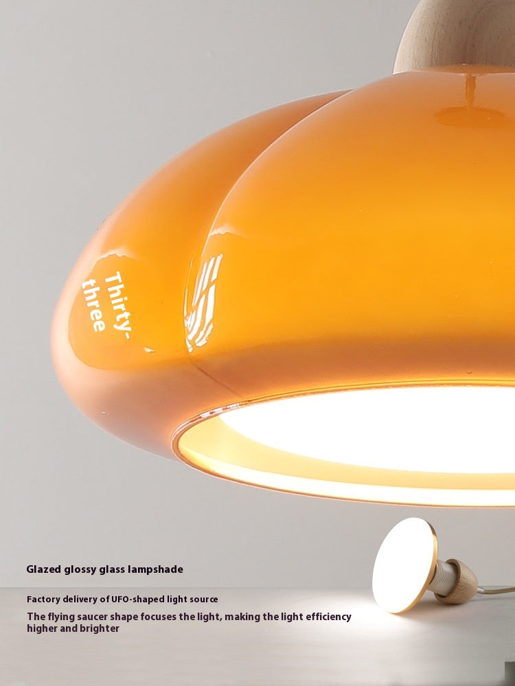 Vintage Wooden Carved Gourd Light Fixture