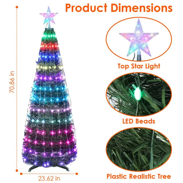Smart LED Foldable Holiday Tree Lights App Remote IP65 Weatherproof